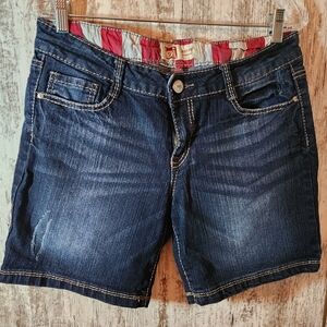 LEI Classic Blue Jean Shorts Stars Stripes Flag Red White Blue